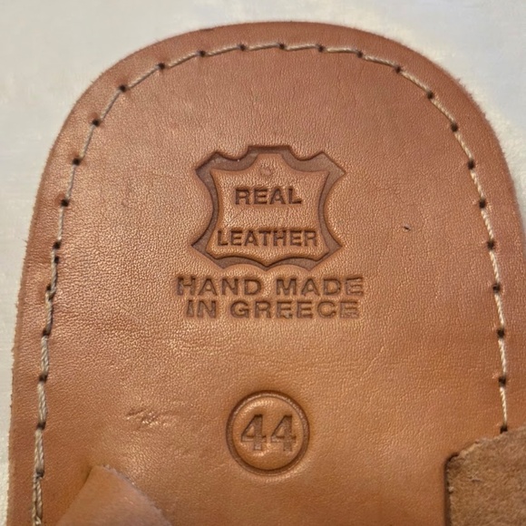 Handmade Leather Sandals from Greece, Sun-tanned, Never Worn, Size 44, NWOT - Picture 2 of 4